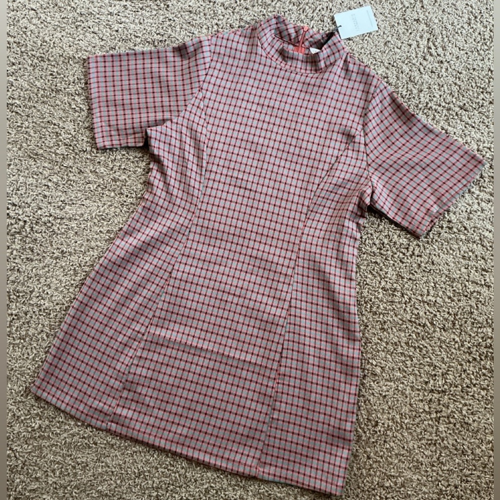 NWT~1960’s Inspired Mod Checked Mini Shift Dress, Mock neck, Women’s XL - Picture 8 of 10